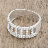 Rey 0.5ct CZ Rhodium Contemporary Band Ring - JGI - Flyclothing LLC