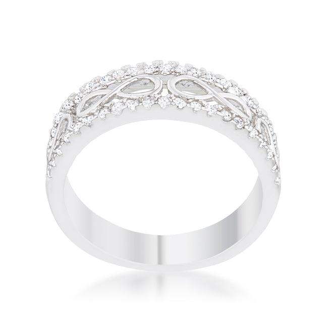 Rema 0.4ct CZ Rhodium Contemporary Infinity Band Ring - JGI - Flyclothing LLC
