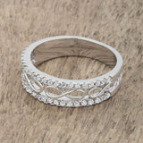 Rema 0.4ct CZ Rhodium Contemporary Infinity Band Ring - JGI - Flyclothing LLC