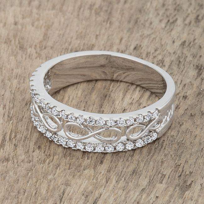 Rema 0.4ct CZ Rhodium Contemporary Infinity Band Ring - JGI - Flyclothing LLC