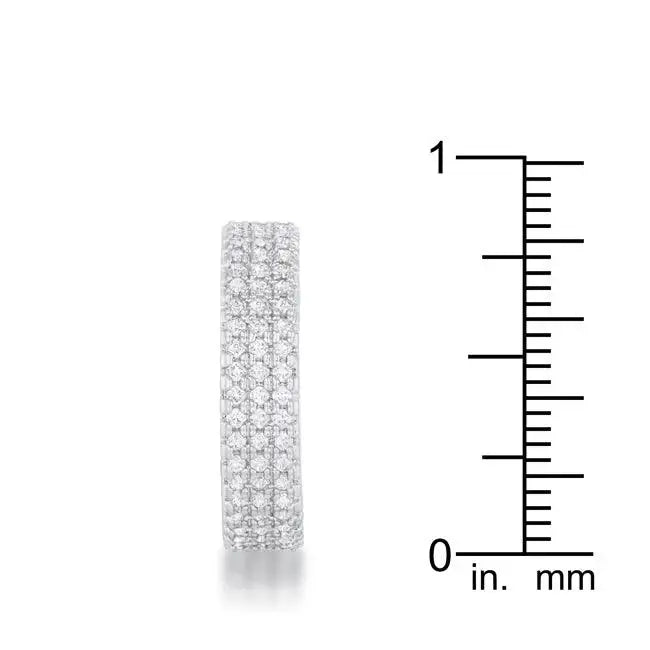 Chare 1.3ct CZ Rhodium Classic Band Ring - JGI - Flyclothing LLC