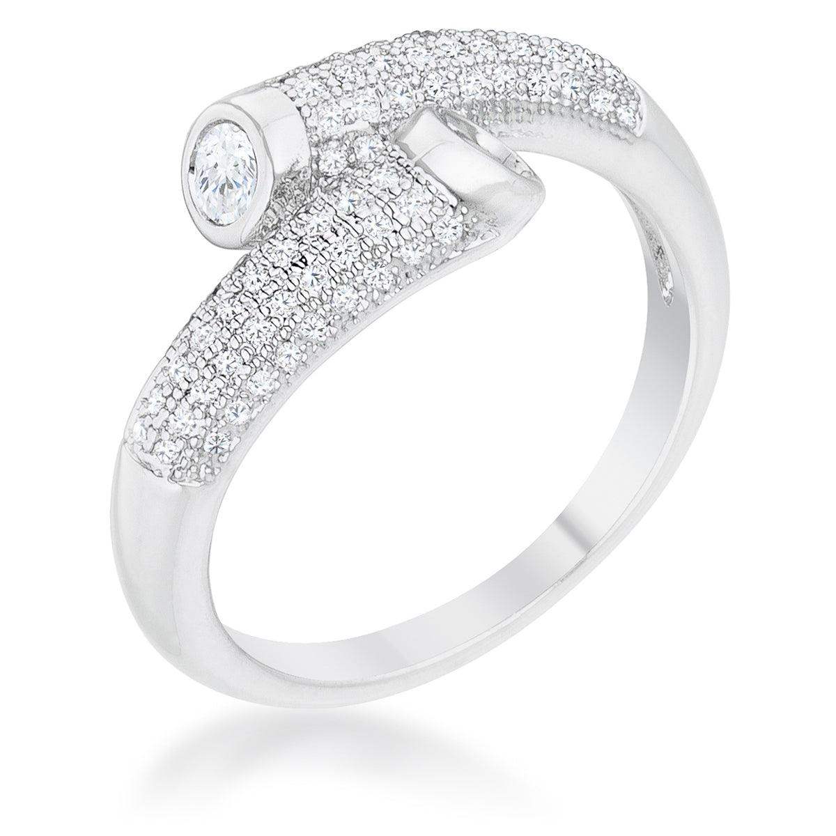 Perry 0.62ct CZ Rhodium Contemporary Wrap Ring - JGI - Flyclothing LLC