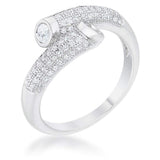 Perry 0.62ct CZ Rhodium Contemporary Wrap Ring - JGI - Flyclothing LLC