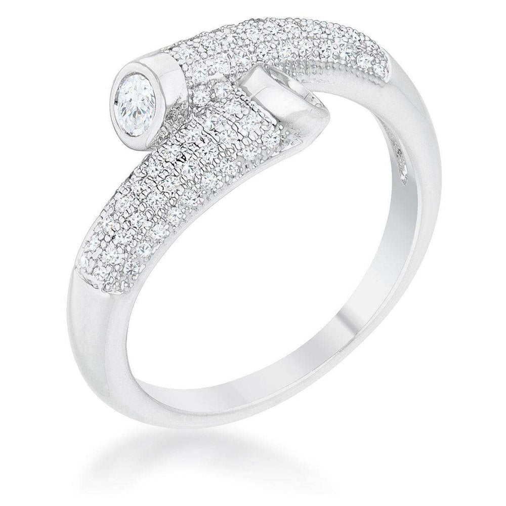 Perry 0.62ct CZ Rhodium Contemporary Wrap Ring - JGI - Flyclothing LLC
