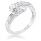 Perry 0.62ct CZ Rhodium Contemporary Wrap Ring - JGI - Flyclothing LLC