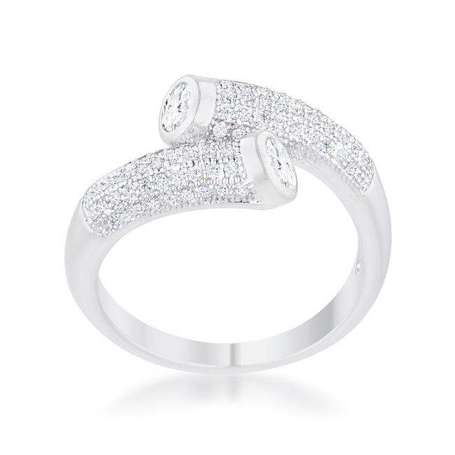 Perry 0.62ct CZ Rhodium Contemporary Wrap Ring - JGI - Flyclothing LLC
