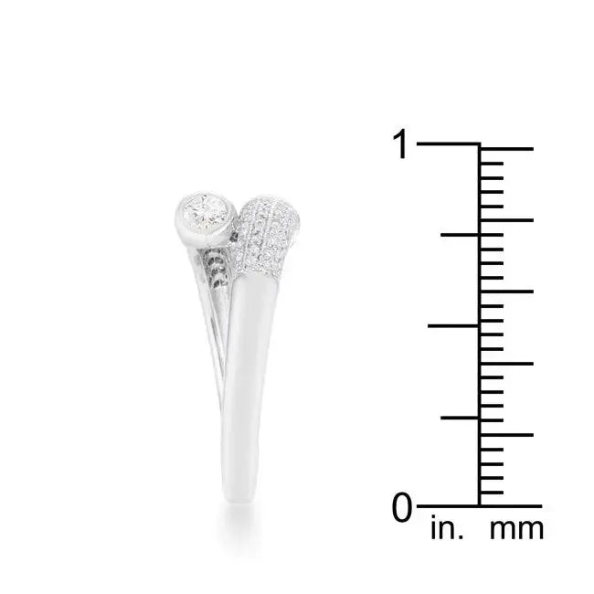 Perry 0.62ct CZ Rhodium Contemporary Wrap Ring - JGI - Flyclothing LLC