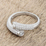 Perry 0.62ct CZ Rhodium Contemporary Wrap Ring - JGI - Flyclothing LLC