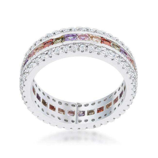 Paula 1.75ct Multicolor CZ Classic Band Ring - JGI - Flyclothing LLC