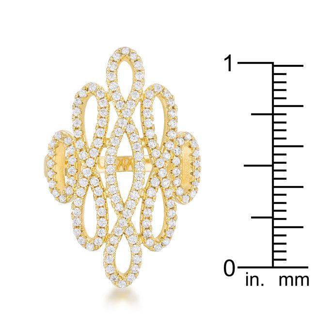 Natasha 0.94ct CZ 14k Gold Contemporary Cocktail Ring - JGI - Flyclothing LLC