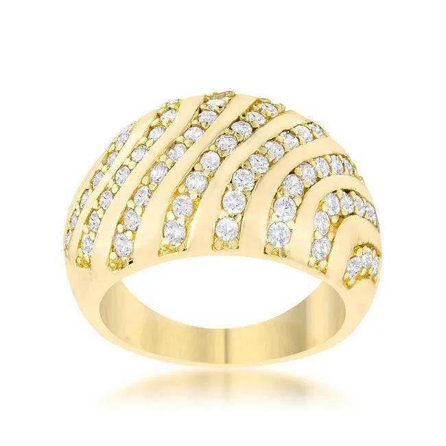 Shayla 0.95ct CZ 14k Gold Contemporary Dome Ring - JGI - Flyclothing LLC