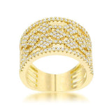 Marlene 0.6ct CZ 14k Gold Wide Band Cocktail Ring - JGI - Flyclothing LLC
