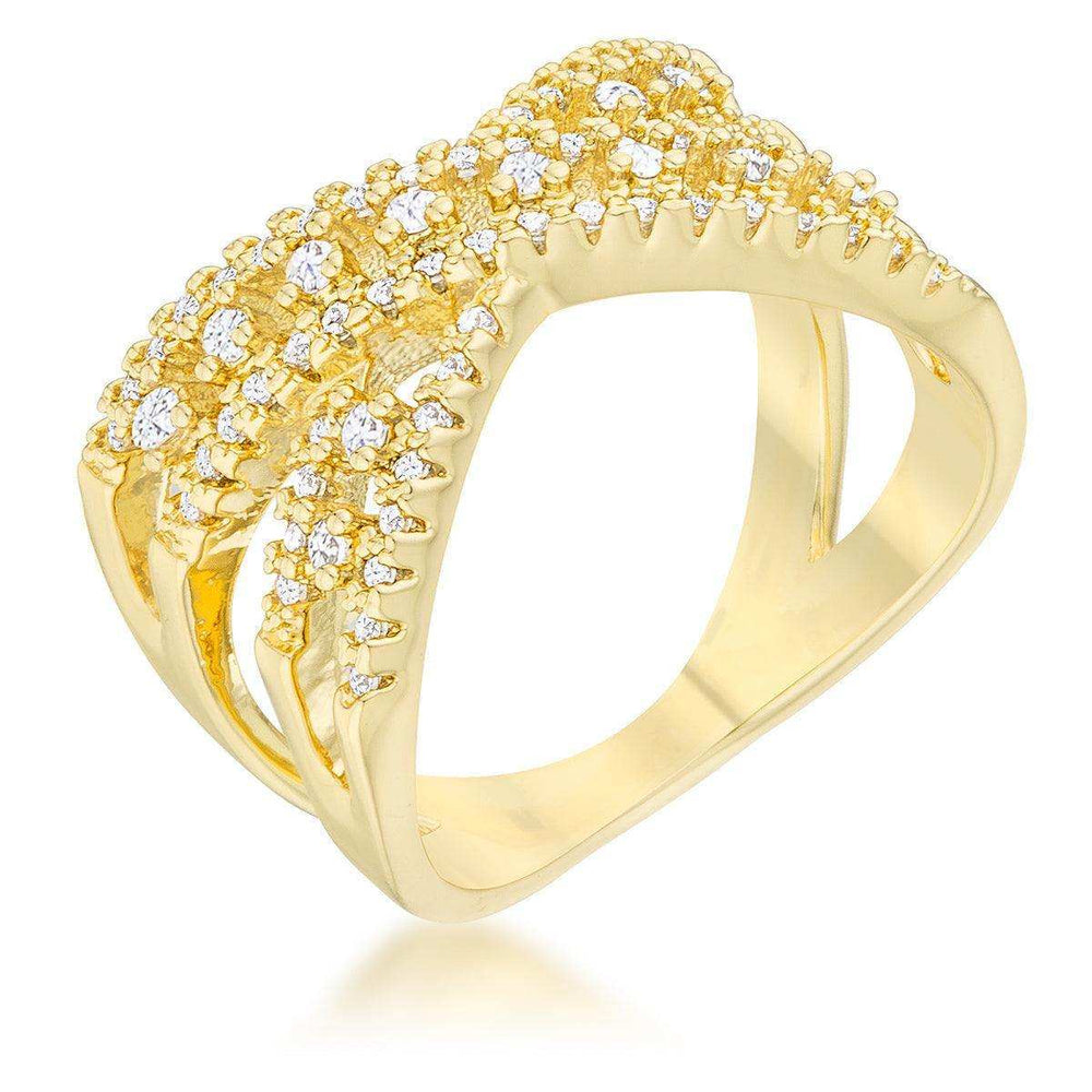 Sandy 0.37ct CZ 14k Gold Classic Criss Cross Ring - JGI - Flyclothing LLC