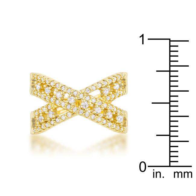 Sandy 0.37ct CZ 14k Gold Classic Criss Cross Ring - JGI - Flyclothing LLC