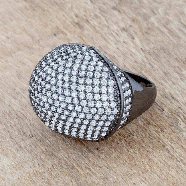 Dara 4.75ct CZ Hematite Dome Cocktail Ring - JGI - Flyclothing LLC