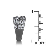 Kina 1.7ct Clear CZ Hematite Contemporary Cocktail Ring - JGI - Flyclothing LLC
