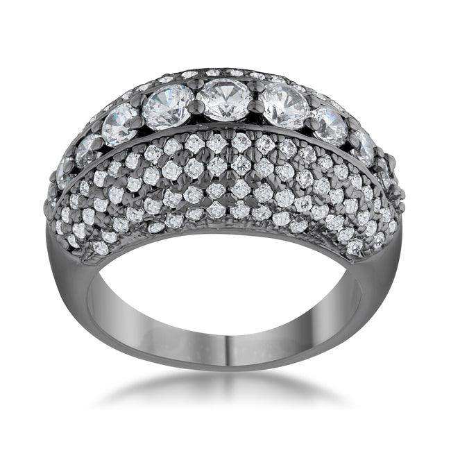 Krista 1.5ct CZ Hematite Contemporary Cocktail Ring - JGI - Flyclothing LLC