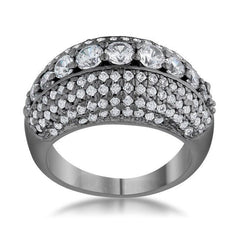 Krista 1.5ct CZ Hematite Contemporary Cocktail Ring - JGI