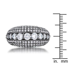 Krista 1.5ct CZ Hematite Contemporary Cocktail Ring - JGI