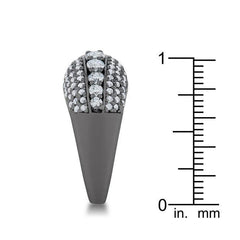 Krista 1.5ct CZ Hematite Contemporary Cocktail Ring - JGI