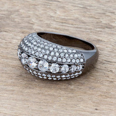 Krista 1.5ct CZ Hematite Contemporary Cocktail Ring - JGI