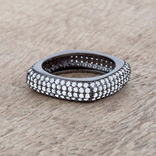 Jana 1.29ct CZ Hematite Contemporary Square Band Ring - JGI - Flyclothing LLC