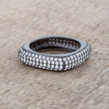 Jana 1.29ct CZ Hematite Contemporary Square Band Ring - JGI - Flyclothing LLC