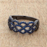 Brina 0.4ct Sapphire CZ Hematite Twist Ring - JGI - Flyclothing LLC