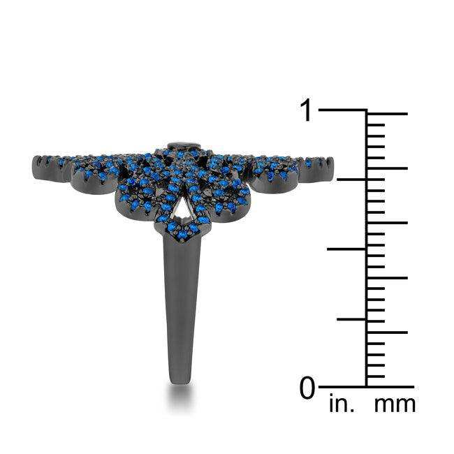 Victoria 1.23ct Sapphire CZ Hematite Filigree Cocktail Ring - JGI - Flyclothing LLC