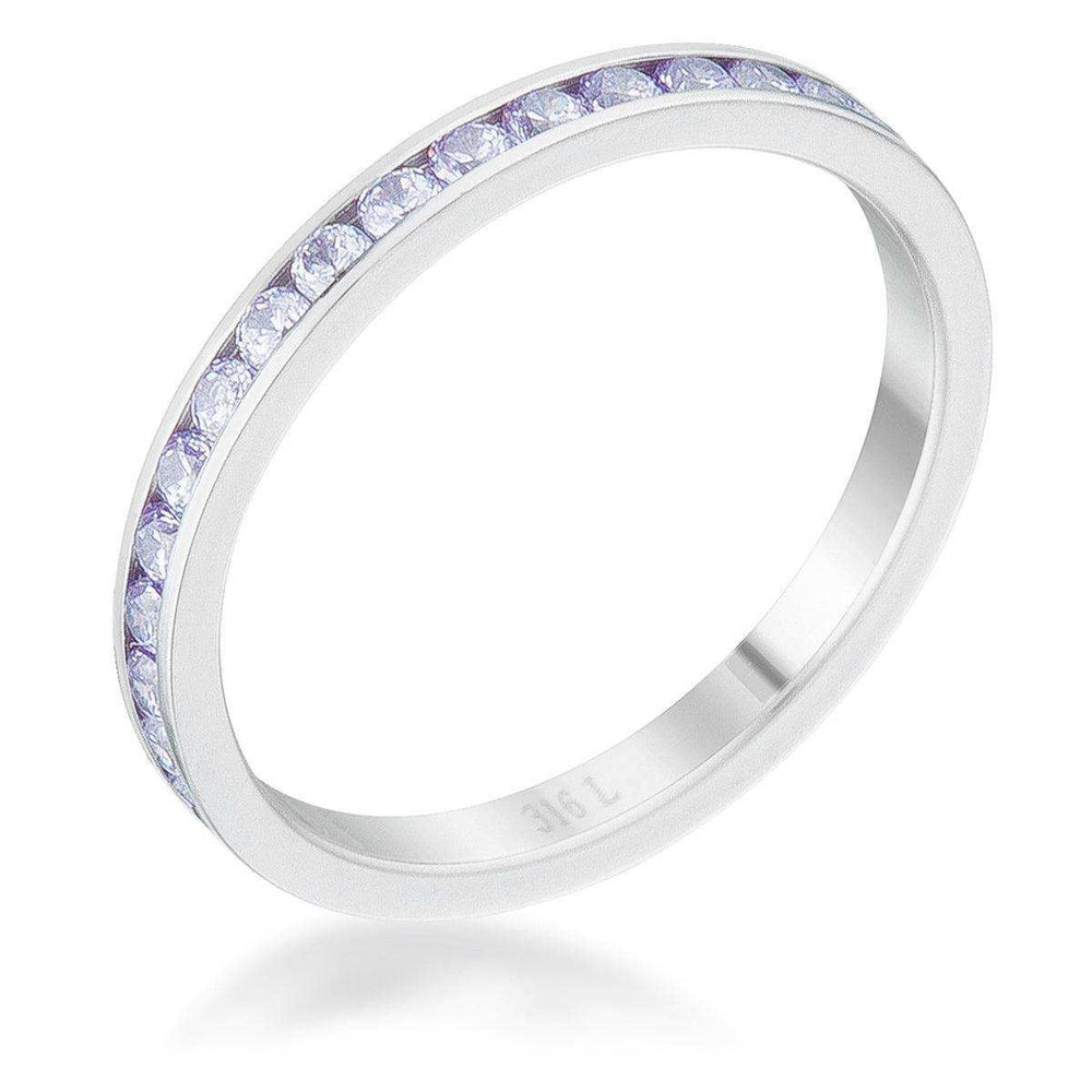 Teresa 0.5ct Light Lavender CZ Stainless Steel Eternity Band - JGI - Flyclothing LLC