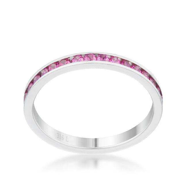 Teresa 0.5ct Ruby CZ Stainless Steel Eternity Band - JGI - Flyclothing LLC