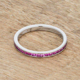 Teresa 0.5ct Ruby CZ Stainless Steel Eternity Band - JGI - Flyclothing LLC