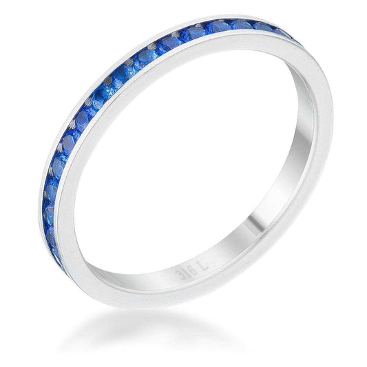 Teresa 0.5ct Sapphire CZ Stainless Steel Eternity Band - JGI - Flyclothing LLC