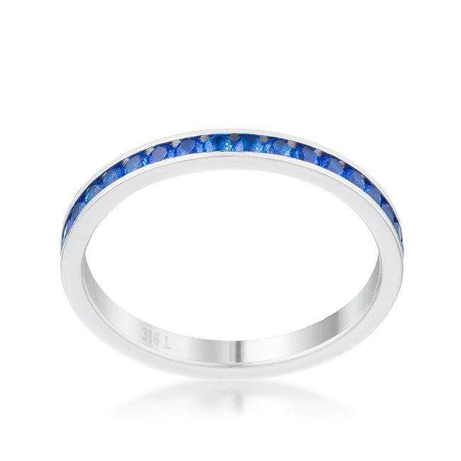 Teresa 0.5ct Sapphire CZ Stainless Steel Eternity Band - JGI - Flyclothing LLC