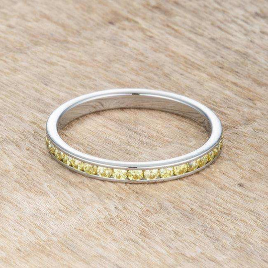 Teresa 0.5ct Jonquil CZ Stainless Steel Eternity Band - JGI - Flyclothing LLC