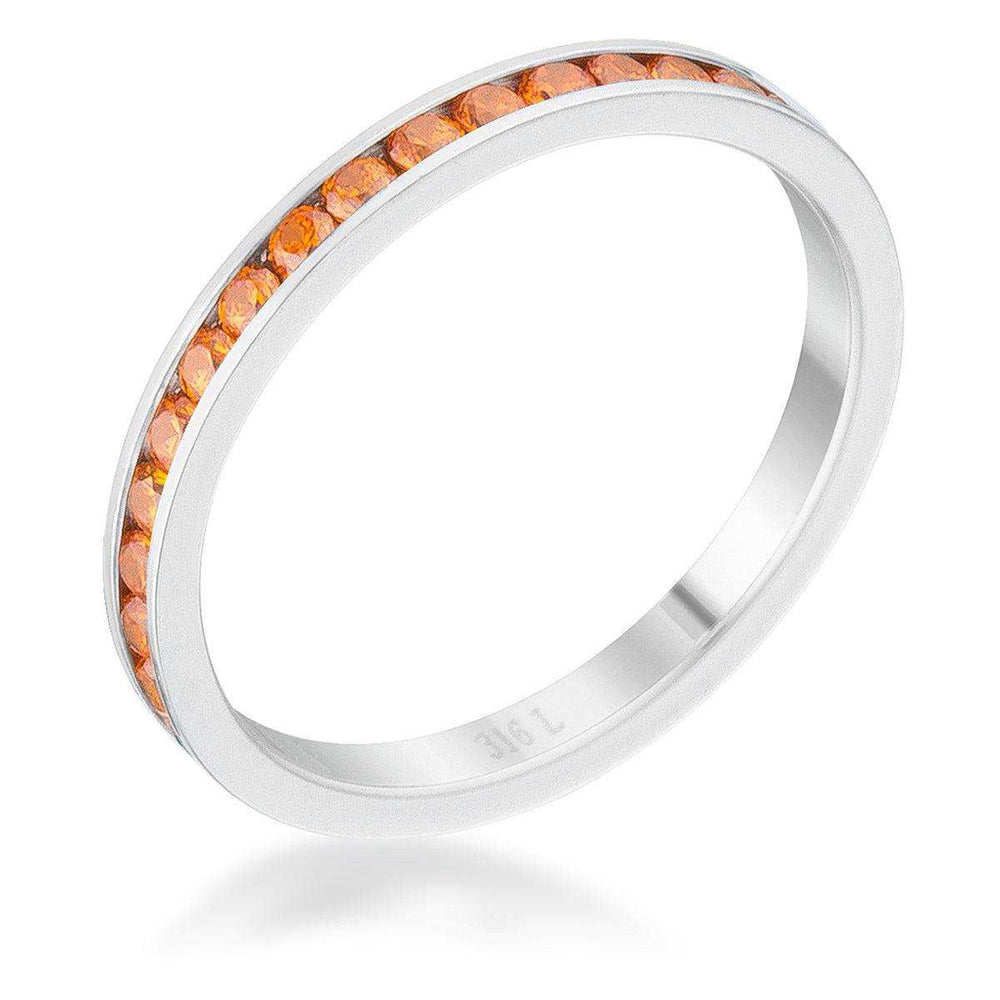 Teresa 0.5ct Orange CZ Stainless Steel Eternity Band - JGI - Flyclothing LLC