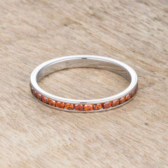 Teresa 0.5ct Dark Champagne CZ Stainless Steel Eternity Band - JGI - Flyclothing LLC