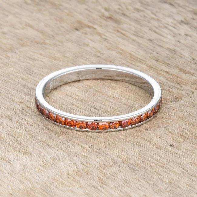 Teresa 0.5ct Dark Champagne CZ Stainless Steel Eternity Band - JGI - Flyclothing LLC