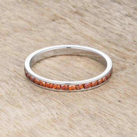 Teresa 0.5ct Dark Champagne CZ Stainless Steel Eternity Band - JGI - Flyclothing LLC