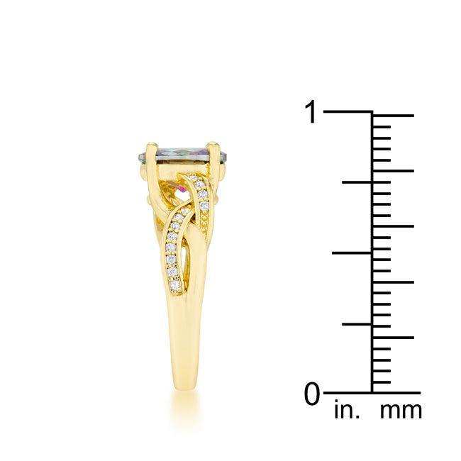 Justine 2ct Mystic CZ 14k Gold Classic Oval Ring - JGI - Flyclothing LLC