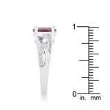 Justine 2ct Garnet CZ Rhodium Classic Oval Ring - JGI - Flyclothing LLC