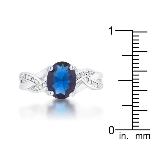 Justine 2ct Sapphire CZ Rhodium Classic Oval Ring - JGI - Flyclothing LLC