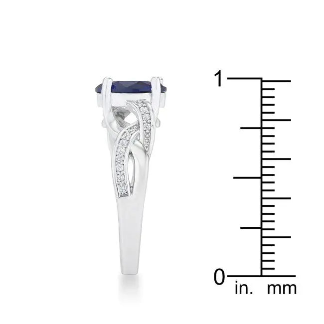 Justine 2ct Sapphire CZ Rhodium Classic Oval Ring - JGI - Flyclothing LLC