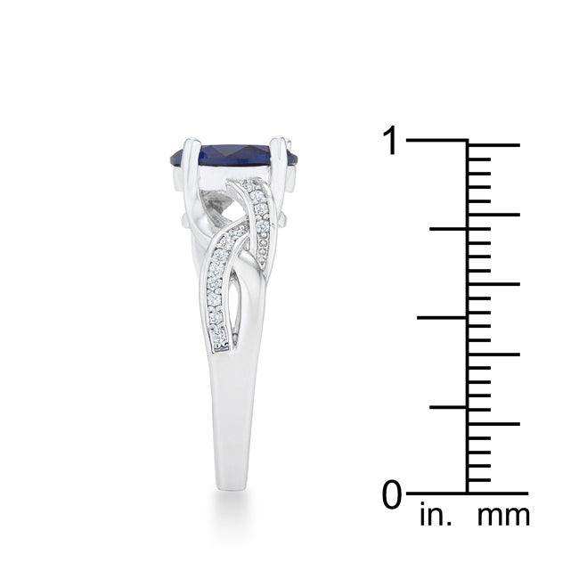 Justine 2ct Sapphire CZ Rhodium Classic Oval Ring - JGI - Flyclothing LLC