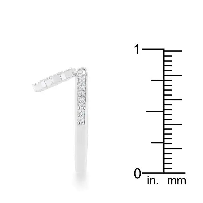 Snowflake 0.35ct CZ Rhodium Simple Holiday Charm Band Ring - JGI - Flyclothing LLC