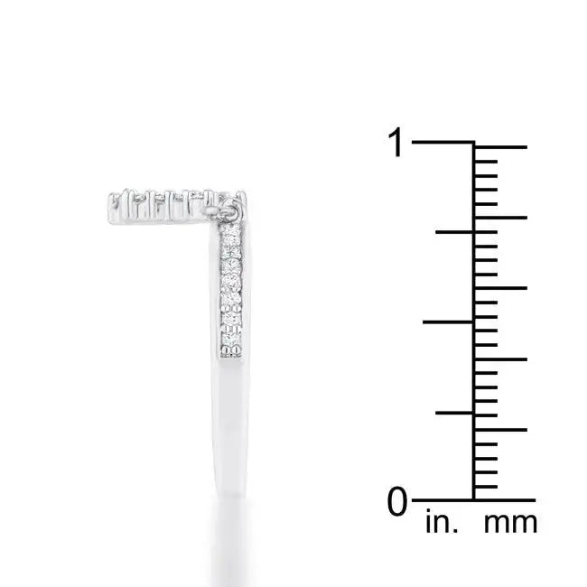 Star 0.25ct CZ Rhodium Simple Holiday Charm Band Ring - JGI - Flyclothing LLC