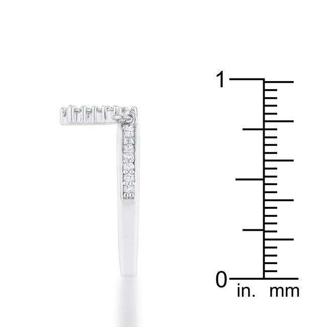 Star 0.25ct CZ Rhodium Simple Holiday Charm Band Ring - JGI - Flyclothing LLC