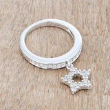 Star 0.25ct CZ Rhodium Simple Holiday Charm Band Ring - JGI - Flyclothing LLC
