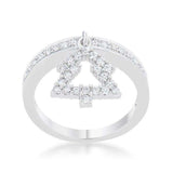 Christmas Tree 0.3ct CZ Rhodium Holiday Charm Ring - JGI - Flyclothing LLC