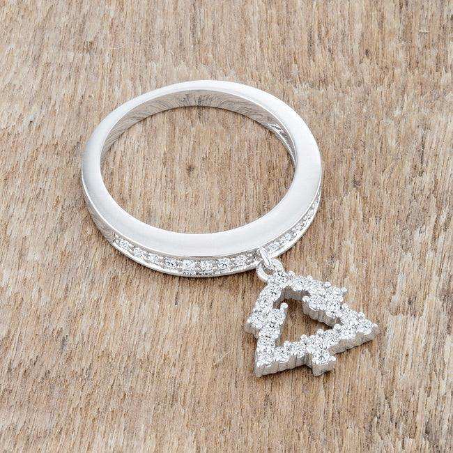 Christmas Tree 0.3ct CZ Rhodium Holiday Charm Ring - JGI - Flyclothing LLC
